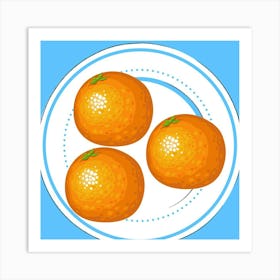 Oranges On A Plate Art Print