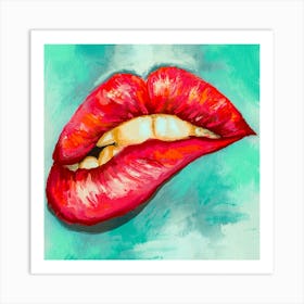 Lips Art Square Art Print