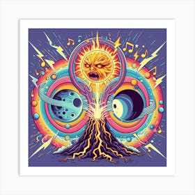 Psychedelic Sun Art Print