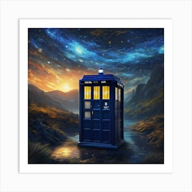 dr who tardis van gogh Art Print