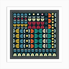 Abstract mid century art Patchwork Art Print