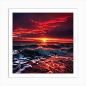 Sunset Over The Ocean 102 Art Print