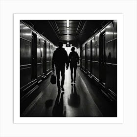 Silhouettes In Transit Use Silhouettes To Convey The Anonymity And Universality Of The Midjourney Ex 273688026(1) Art Print