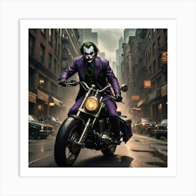 Joker On A Motorcycle 12 Art Print