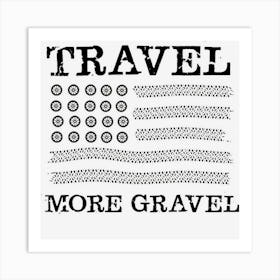 Vintage Us Flag Off Road Vehicle Travel More Gravel Art Print