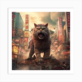 Catzilla Art Print