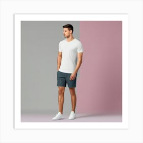 Man In A White T - Shirt Art Print