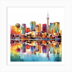 Canadian City Skyline Art Print