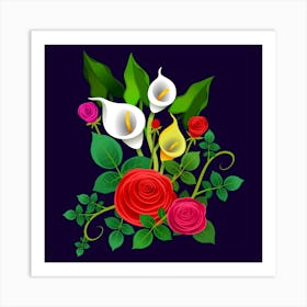 Flowers Charter Flowery Bouquet Art Print