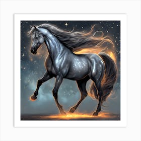 Horse In The Night Sky 1 Art Print