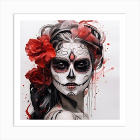 Artjuicebycsaba Olored Pencil And Black Ink A Dios Muertes Mexi A8a8d6b4 E4db 4a28 A263 27d4c52be89c Denoised Upscaled X4 Art Print