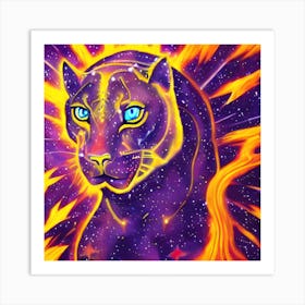 Neon Panther Art Print