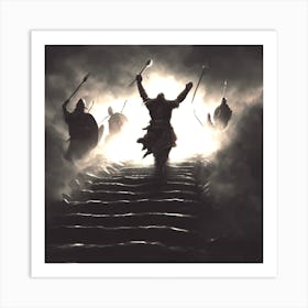 Vikings Ascending After Battle Art Print