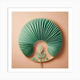 Aesthetic style, Green fan of palm leaves Art Print