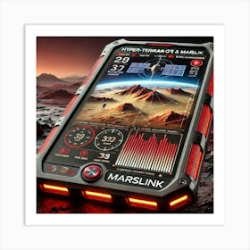 A Futuristic Smartphone Showcasing Its Hyper Terrain Gps Marslink Art Print