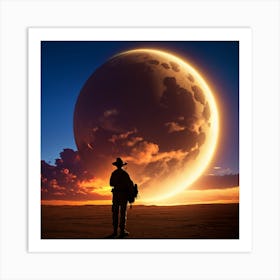 Cowboy In The Desert Art Print