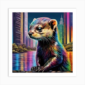 Ferret City Art Print