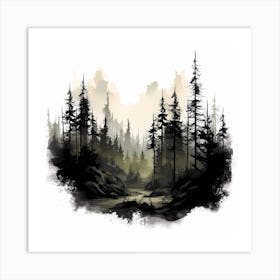 Duskfall In The Forest Art Print