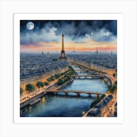 The Grandeur of Paris Paris At Night Art Print