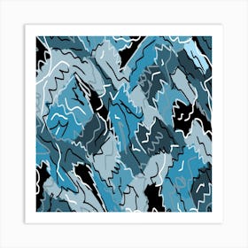 Ice Blue Abstract Art Print