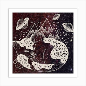 Galaxy Kitty Art Print (3) Art Print