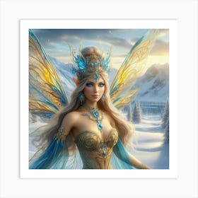 Fairy In the snow  Art Print