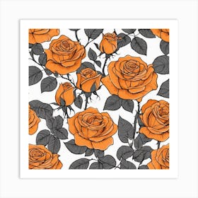 Orange Roses 6 Art Print