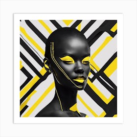 Black Woman With Yellow Eyes Art Print