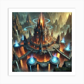 An Aerial View Of The Core Temple Of The Mantleborn Territories Art Print