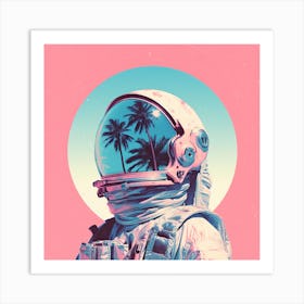 Risograph Style Surreal Astronaut Print 4 Art Print