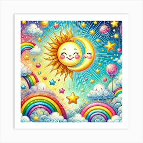 Rainbows And Clouds 3 Art Print