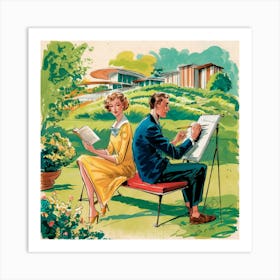 A Stunning Mid Century Art Illustration Featuring Wu4vw9nasn2luhsyjhqjrg Ftvf9yijtrgbaa8ur6jjfq Art Print