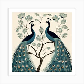 Fig And Peacock William Morris Inspired Art Print