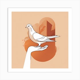 kindness art, Dove On Hand boho art, dove Art Print