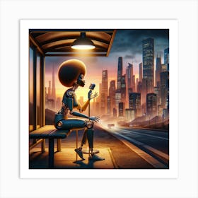 Soulful Midnight Jazz Stop Art Print