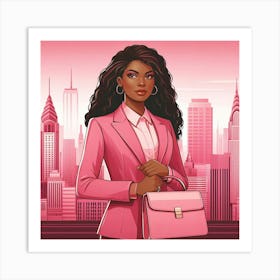 Pink Business Woman 2 Art Print