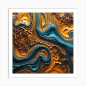 Abstract Painting- melted texture Art Print