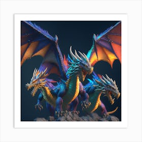 Three Dragons Art Print