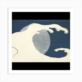 Moon And Waves Art Print