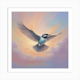 Bird In Flight Paintings Art Print Art Print