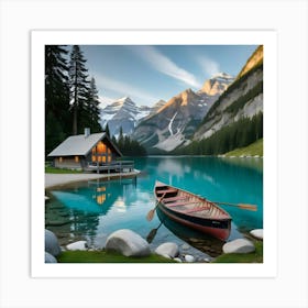 An Image Of A Serene Mountain Lake 2 Art Print