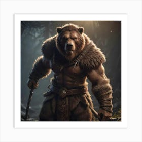 Grizzled Warrior Bear Art Print