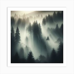 Forest In The Mist Art Print