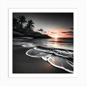 Sunset On The Beach 685 Art Print