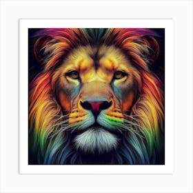 Rainbow Lion 1 Art Print