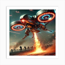 Pyroclasm Drones Flame Based Attacks Art Print