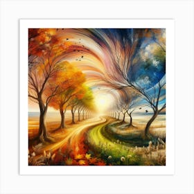 Autumn Road Art Print