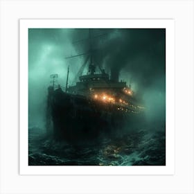 Ship In The Dark Art Print