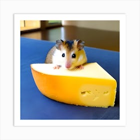 Hamster Eating Cheese Art Print