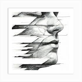 Face With Lines Art Print